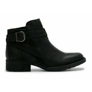 Born Jorgette Black Suede Buckle Strap Booties